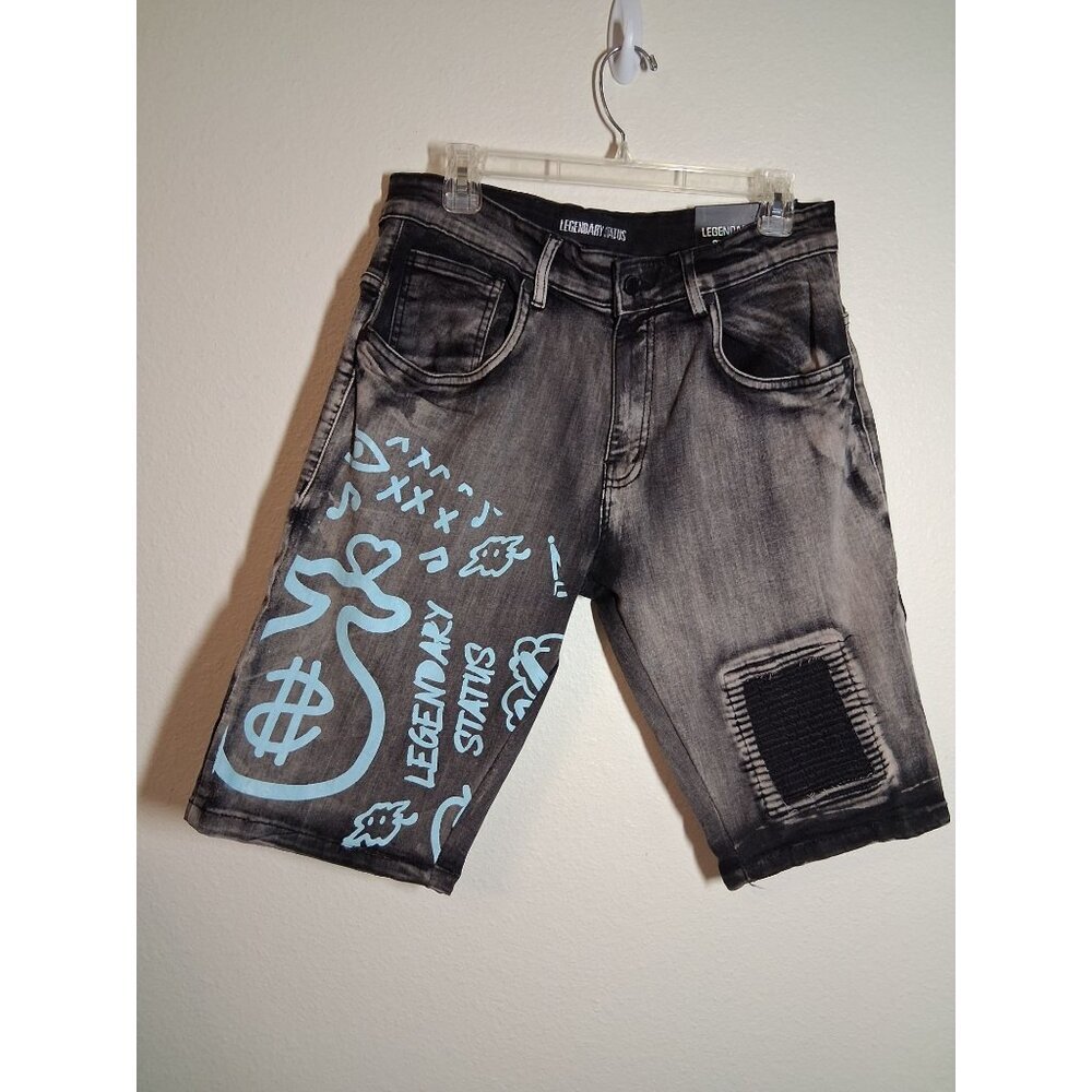 NWT Legendary Status Denim Blue Jeans Distressed Grunge Streetwear Skater Sz 36